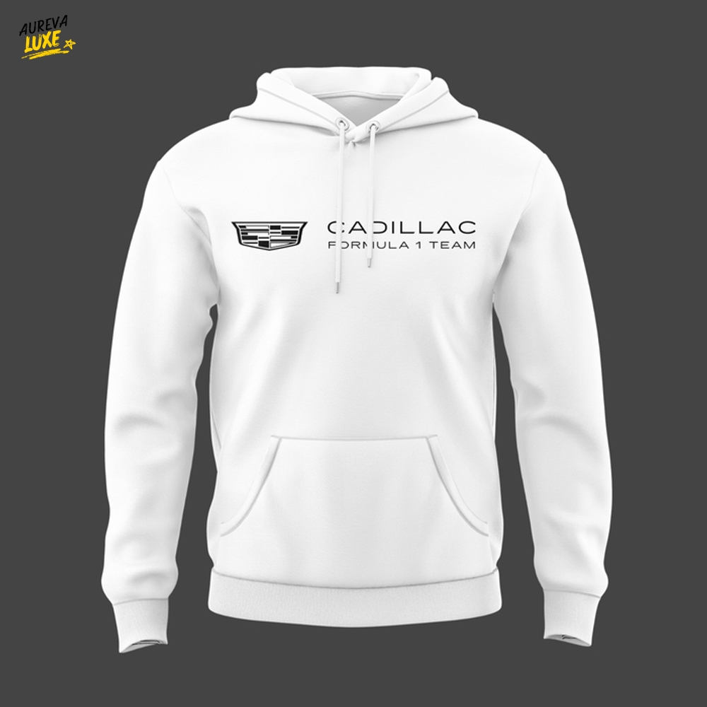 Cadillac Formula 1 Team Sergio Perez White Hoodie Cadillac Formula 1 Team Sergio Perez White Hoodie