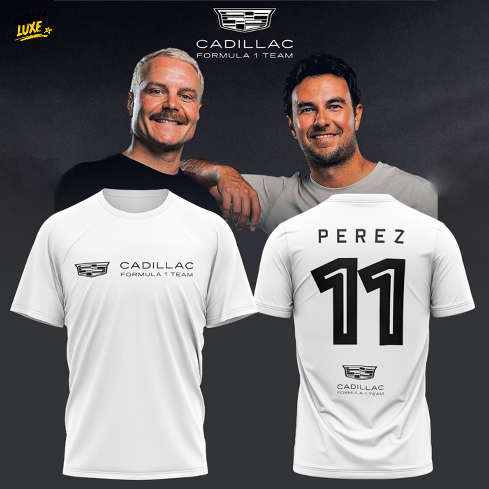 Cadillac Formula 1 Team Sergio Perez White T-Shirt Cadillac Formula 1 Team Sergio Perez White T-Shirt