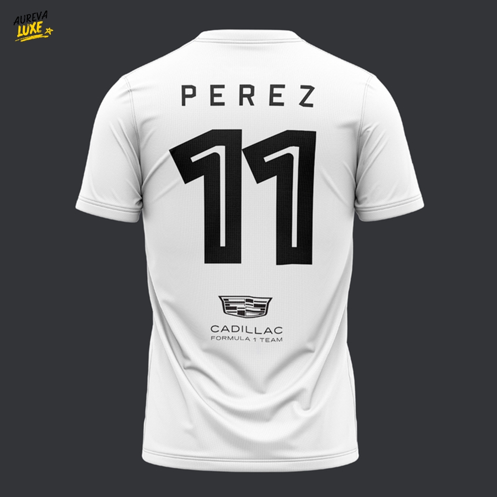 Cadillac Formula 1 Team Sergio Perez White T-Shirt Cadillac Formula 1 Team Sergio Perez White T-Shirt