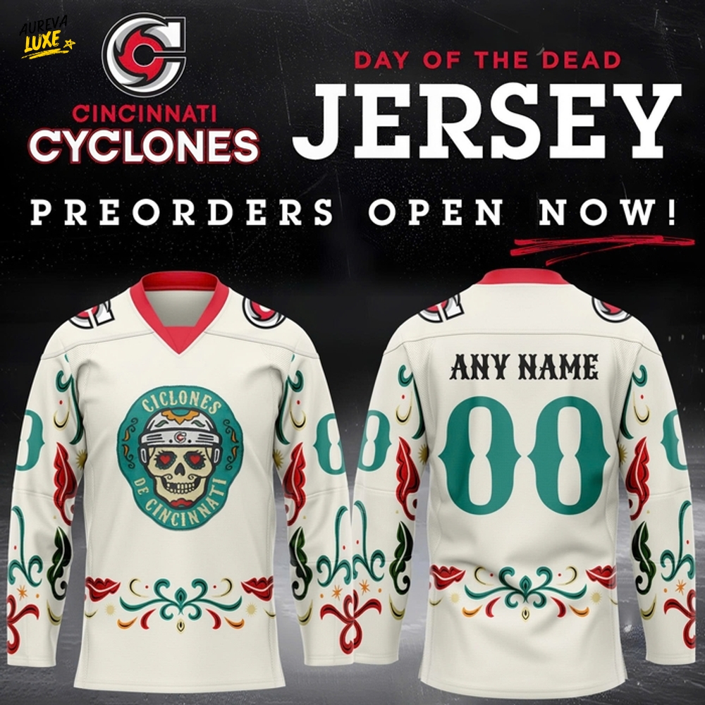 Cincinnati Cyclones X Day of the Dead 2025 Custom Hockey Jersey Cincinnati Cyclones X Day of the Dead 2025 Custom Hockey Jersey
