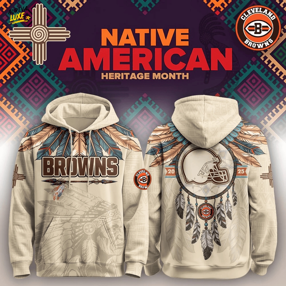 Cleveland Browns x Native American Heritage Month Hoodie – Exclusive Limited Release-3D Unisex Hoodie Cleveland Browns x Native American Heritage Month Hoodie – Exclusive Limited Release-3D Unisex Hoodie