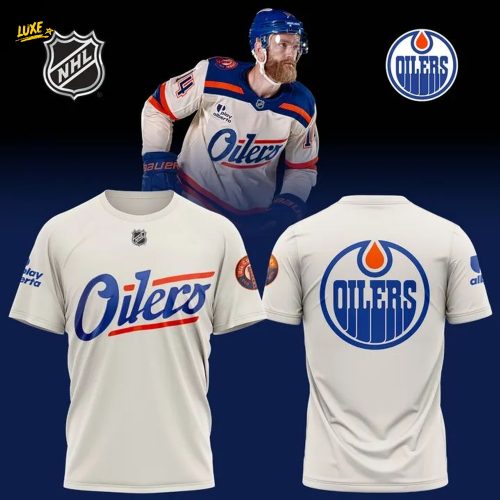 Edmonton Oilers Blank Premium Cream Alternate T-Shirt