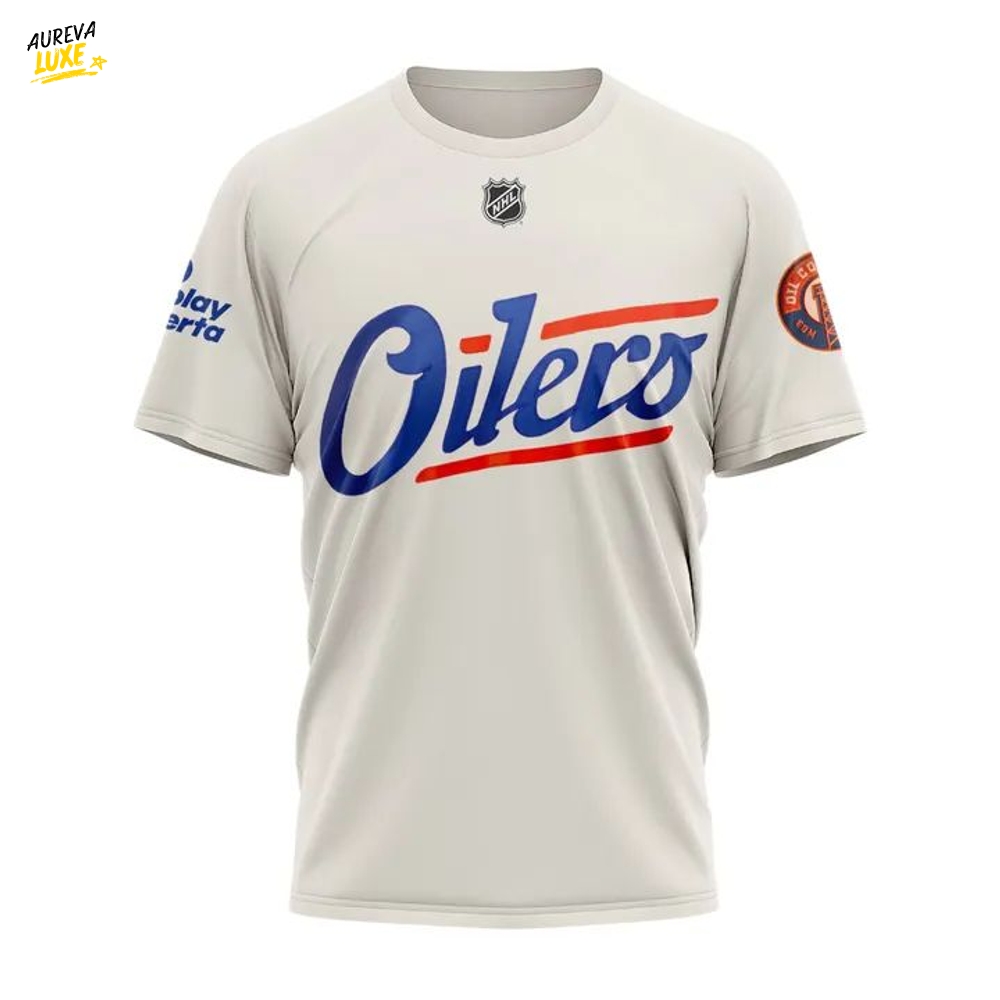 Edmonton Oilers Blank Premium Cream Alternate T-Shirt Edmonton Oilers Blank Premium Cream Alternate T-Shirt