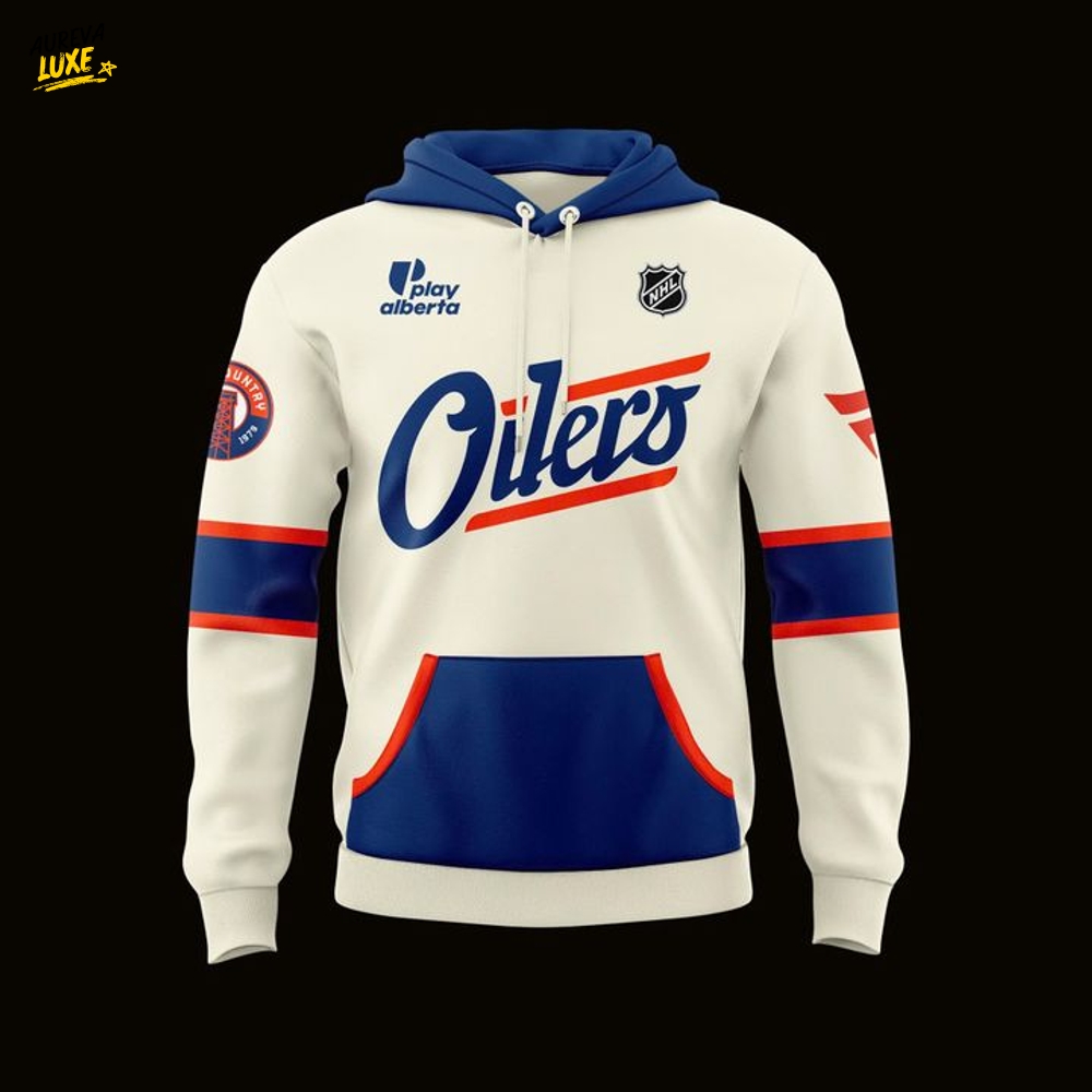 Edmonton Oilers Fanatics Blank Premium Cream Alternate Hoodie Edmonton Oilers Fanatics Blank Premium Cream Alternate Hoodie