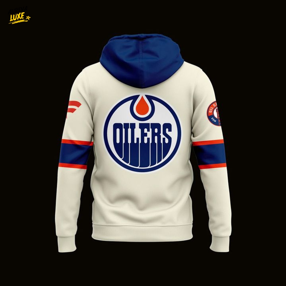 Edmonton Oilers Fanatics Blank Premium Cream Alternate Hoodie Edmonton Oilers Fanatics Blank Premium Cream Alternate Hoodie