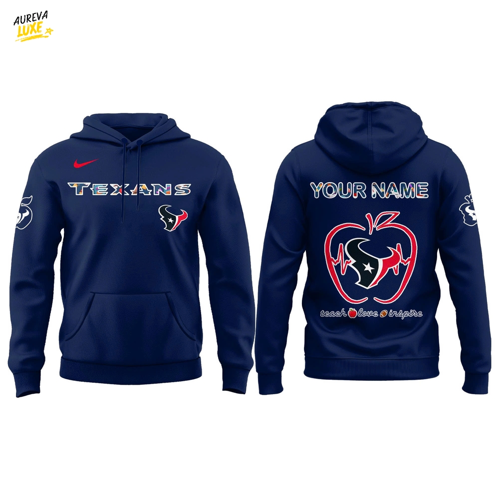 Houston Texans TEACHER NIGHT Hoodie | Jogger | Cap Custom Houston Texans TEACHER NIGHT Hoodie | Jogger | Cap Custom