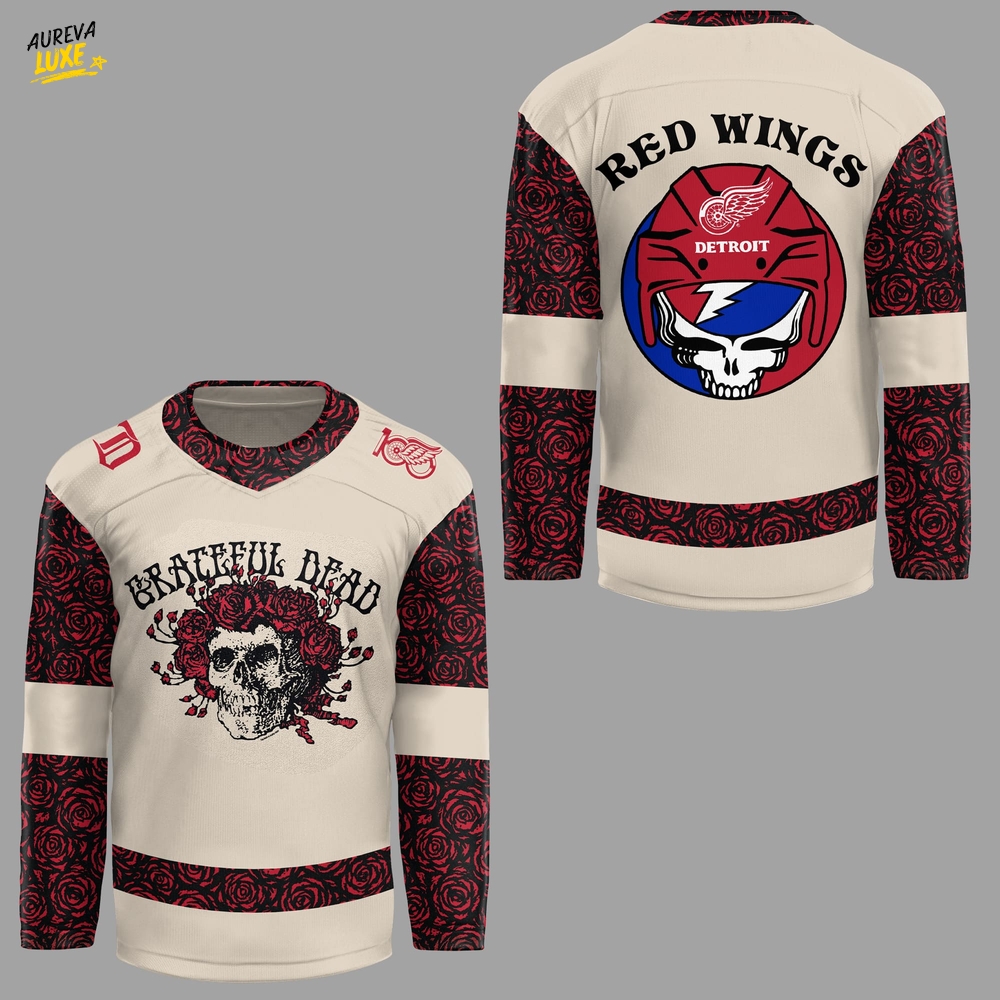 Limited Edition Detroit Red Wings x Grateful Dead Jersey Limited Edition Detroit Red Wings x Grateful Dead Jersey