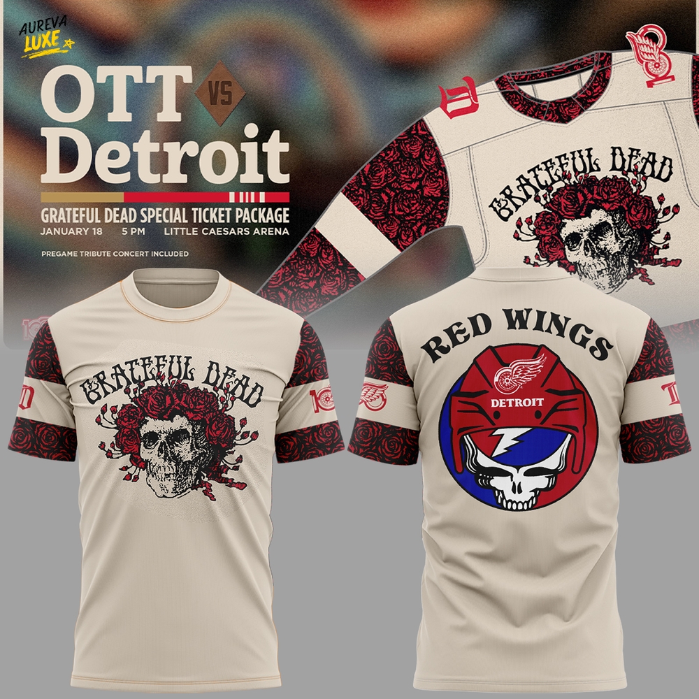 Limited Edition Detroit Red Wings x Grateful Dead TShirt Limited Edition Detroit Red Wings x Grateful Dead TShirt