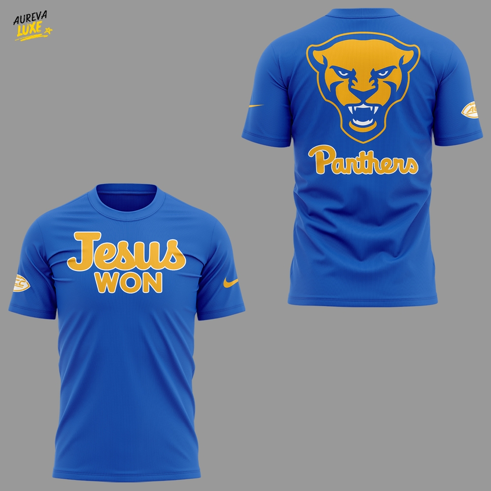 Limited Edition Pitt Football x Jesus Won TShirt Limited Edition Pitt Football x Jesus Won TShirt