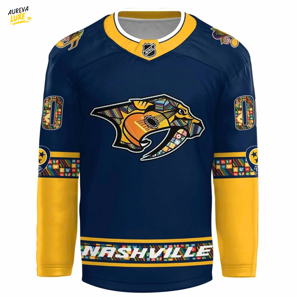 Nashville Predators 2025 Hispanic Music Heritage Jersey Nashville Predators 2025 Hispanic Music Heritage Jersey