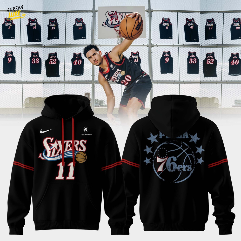 Philadelphia 76ers 2025 Back in Black Uniforms Limited Hoodie Philadelphia 76ers 2025 Back in Black Uniforms Limited Hoodie