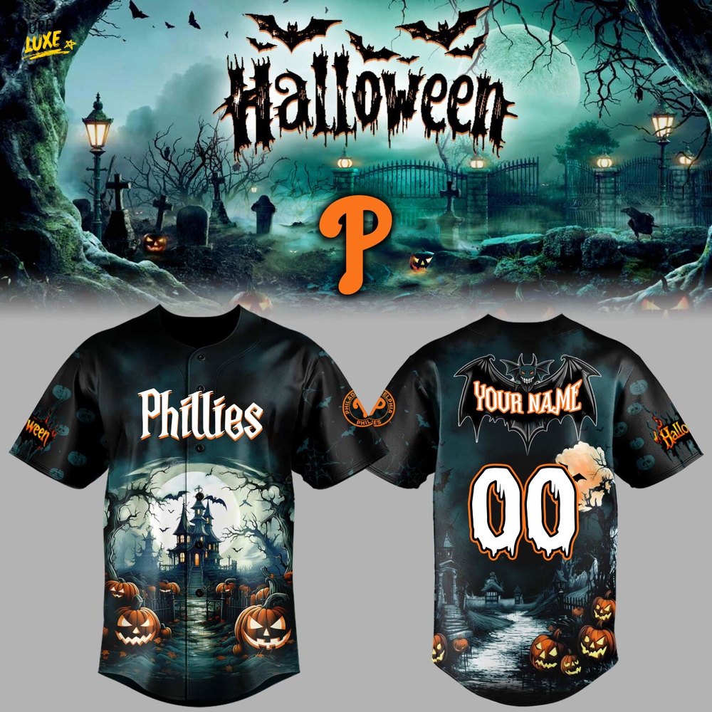 Philadelphia Phillies x Halloween Limited Edition-3D Baseball Jersey Philadelphia Phillies x Halloween Limited Edition-3D Baseball Jersey