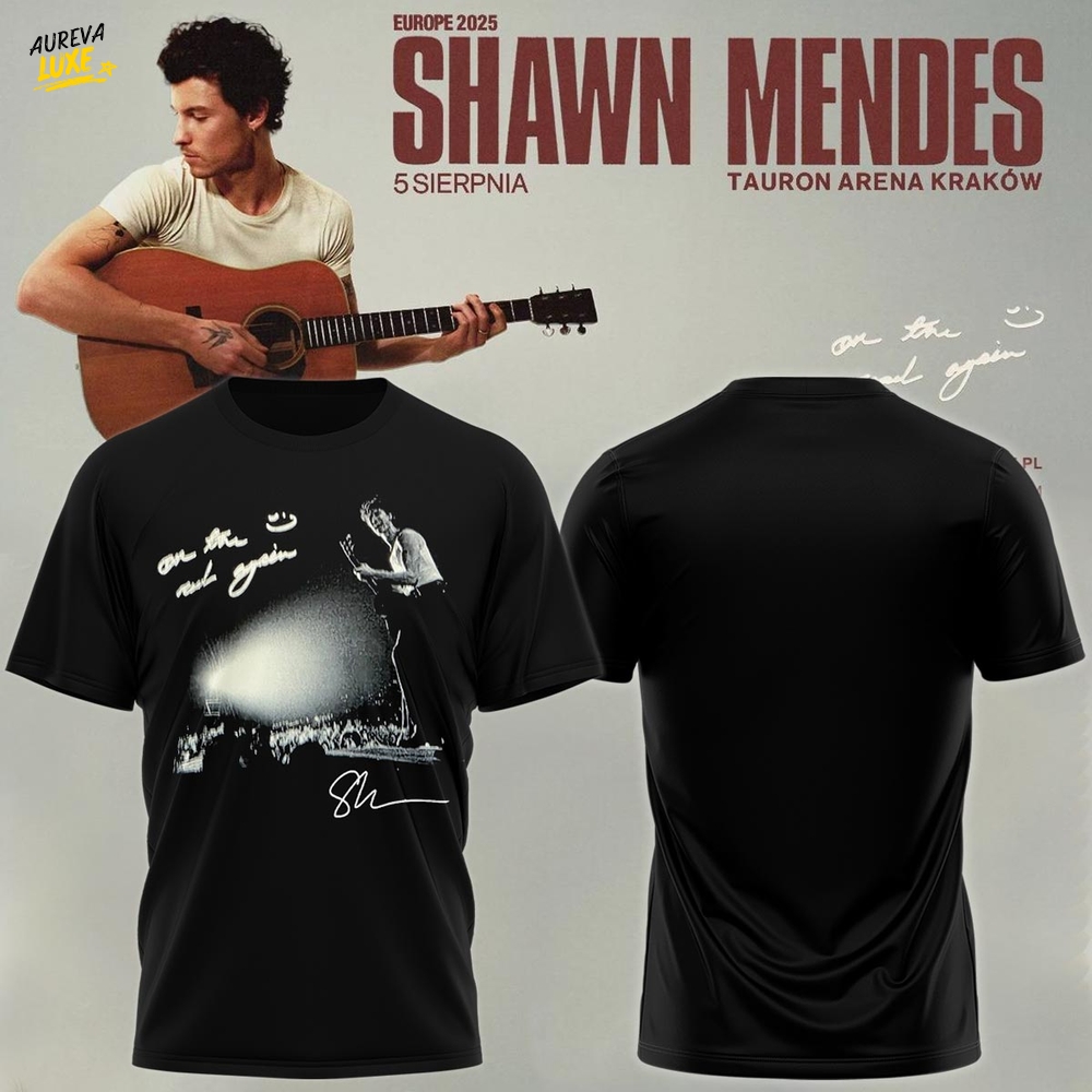 Shawn Mendes "On The Road Again" Special Black Tshirt Shawn Mendes "On The Road Again" Special Black Tshirt