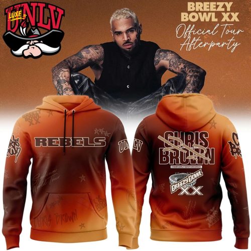 UNLV Rebels x Chris Brown Breezy Bowl XX Tour 2025 Hoodie - Orange