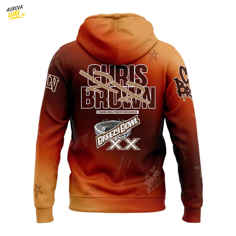 UNLV Rebels x Chris Brown Breezy Bowl XX Tour 2025 Hoodie - Orange UNLV Rebels x Chris Brown Breezy Bowl XX Tour 2025 Hoodie - Orange