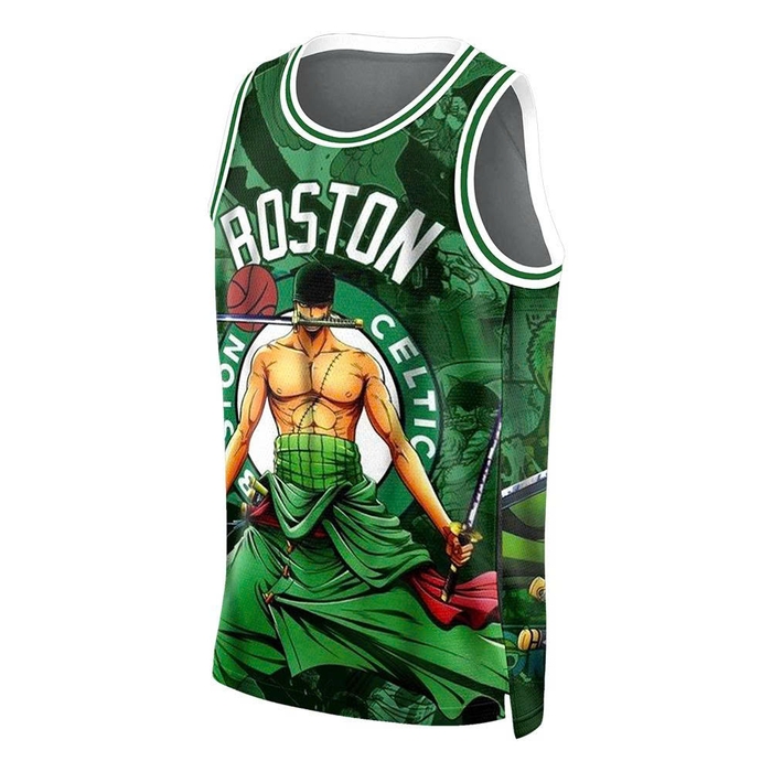 Boston Celtics x Roronoa Zoro One Piece Basketball Jersey