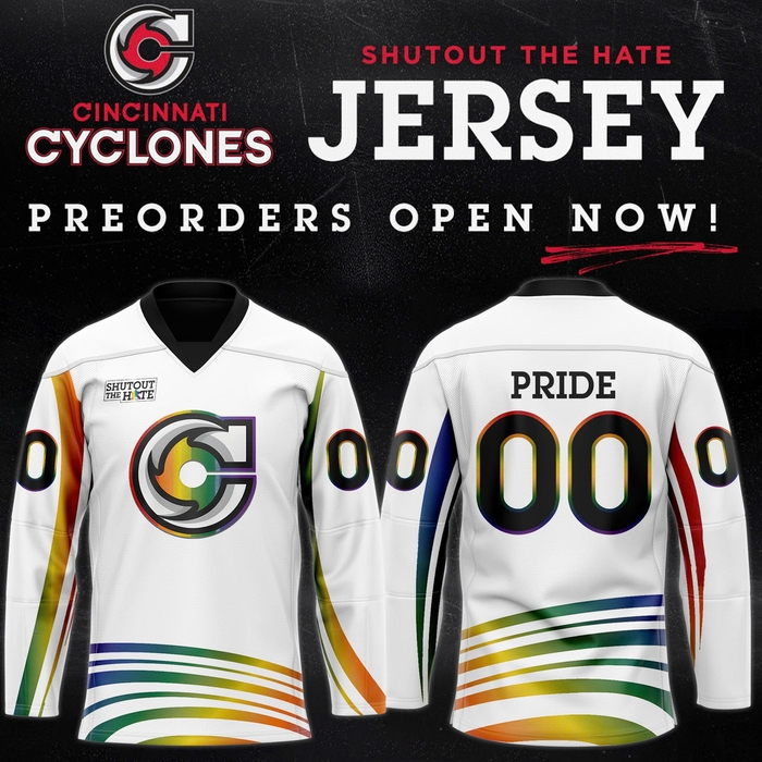 Cincinnati Cyclones x Pride Night 2025 Hockey Jersey Cincinnati Cyclones x Pride Night 2025 Hockey Jersey