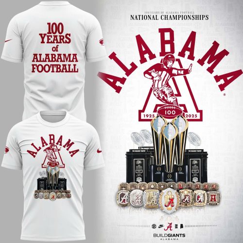 100 Years of Alabama Crimson Tide Football Shirt 2025