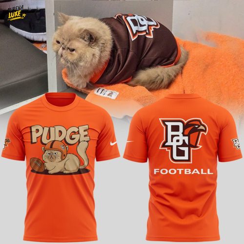 01.Pudge the cat tshirt - Orange
