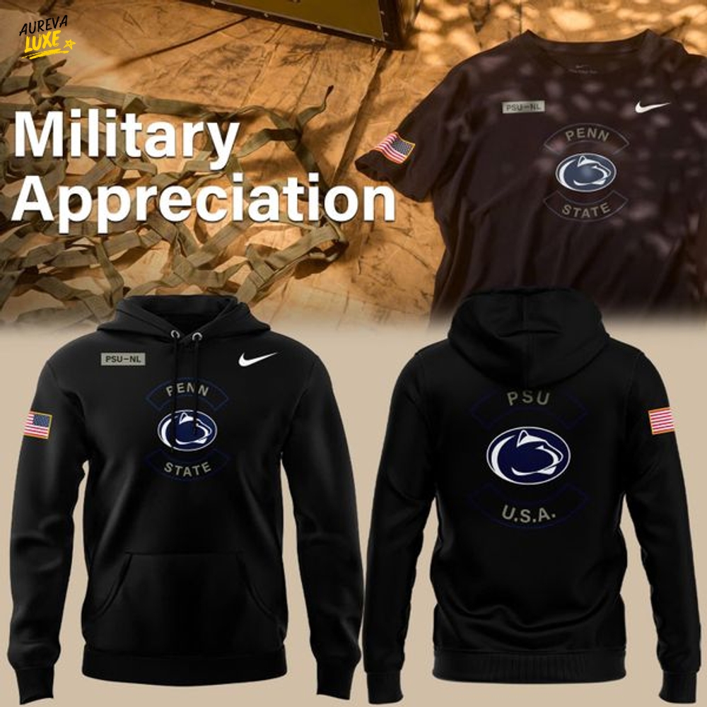 2025 Military Appreciation Penn State Nittany Lions Black Hoodie 2025 Military Appreciation Penn State Nittany Lions Black Hoodie