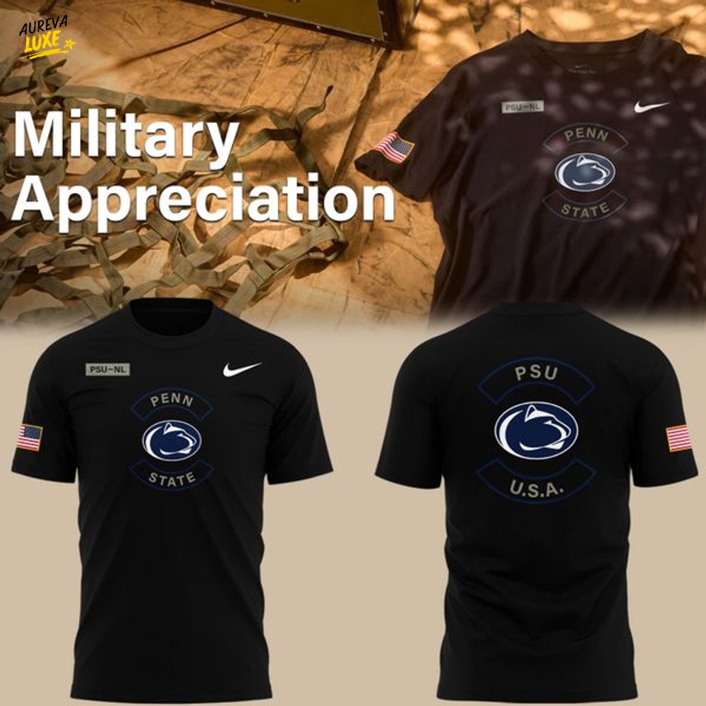 2025 Military Appreciation Penn State Nittany Lions Black T-Shirt 2025 Military Appreciation Penn State Nittany Lions Black T-Shirt