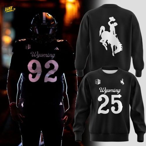 2025 Wyoming Cowboys Dark Mode Black Sweat