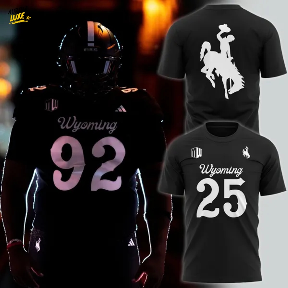 2025 Wyoming Cowboys Dark Mode Black T-Shirt 2025 Wyoming Cowboys Dark Mode Black T-Shirt