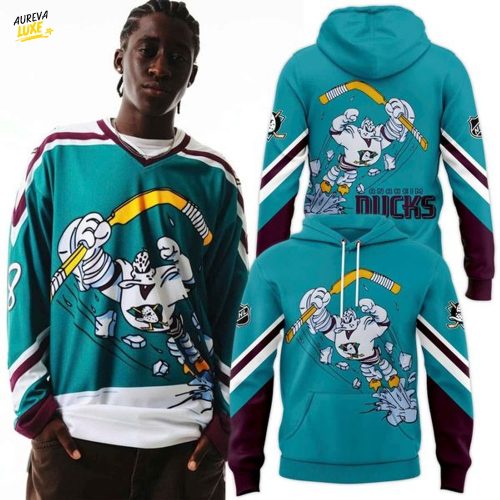 Anaheim Ducks 1995-96 Teal Alternate Power Play Hoodie