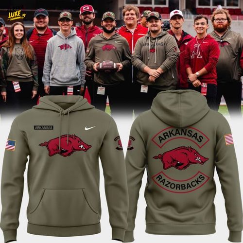 Arkansas Razorbacks football 2025 Military Appreciation Hoodie