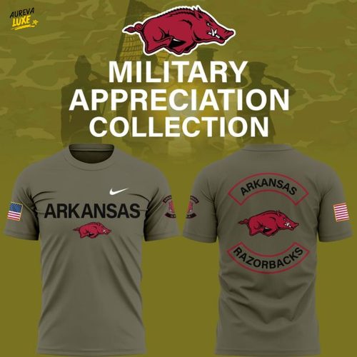 Arkansas Razorbacks football 2025 Military Appreciation T-Shirt