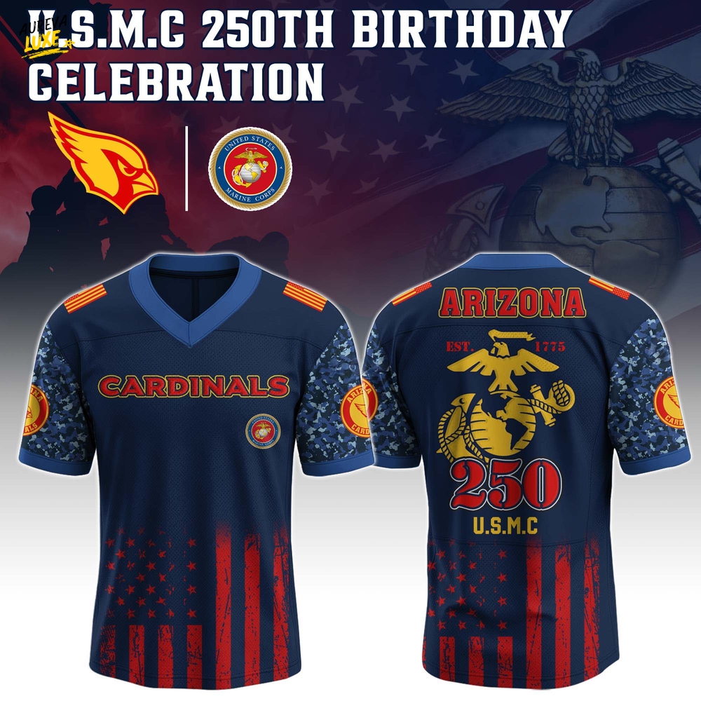 Arizona Cardinals x USMC 250th Birthday Edition-V-neck Short Sleeve Jersey Arizona Cardinals x USMC 250th Birthday Edition-V-neck Short Sleeve Jersey