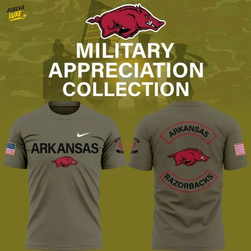 Arkansas Razorbacks football 2025 Military Appreciation T-Shirt