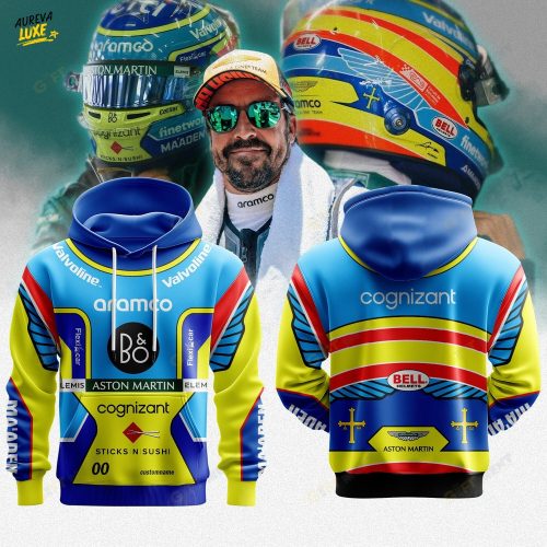 Aston Martin Fernando Alonso Premium F1 Helmet Special Hoodie