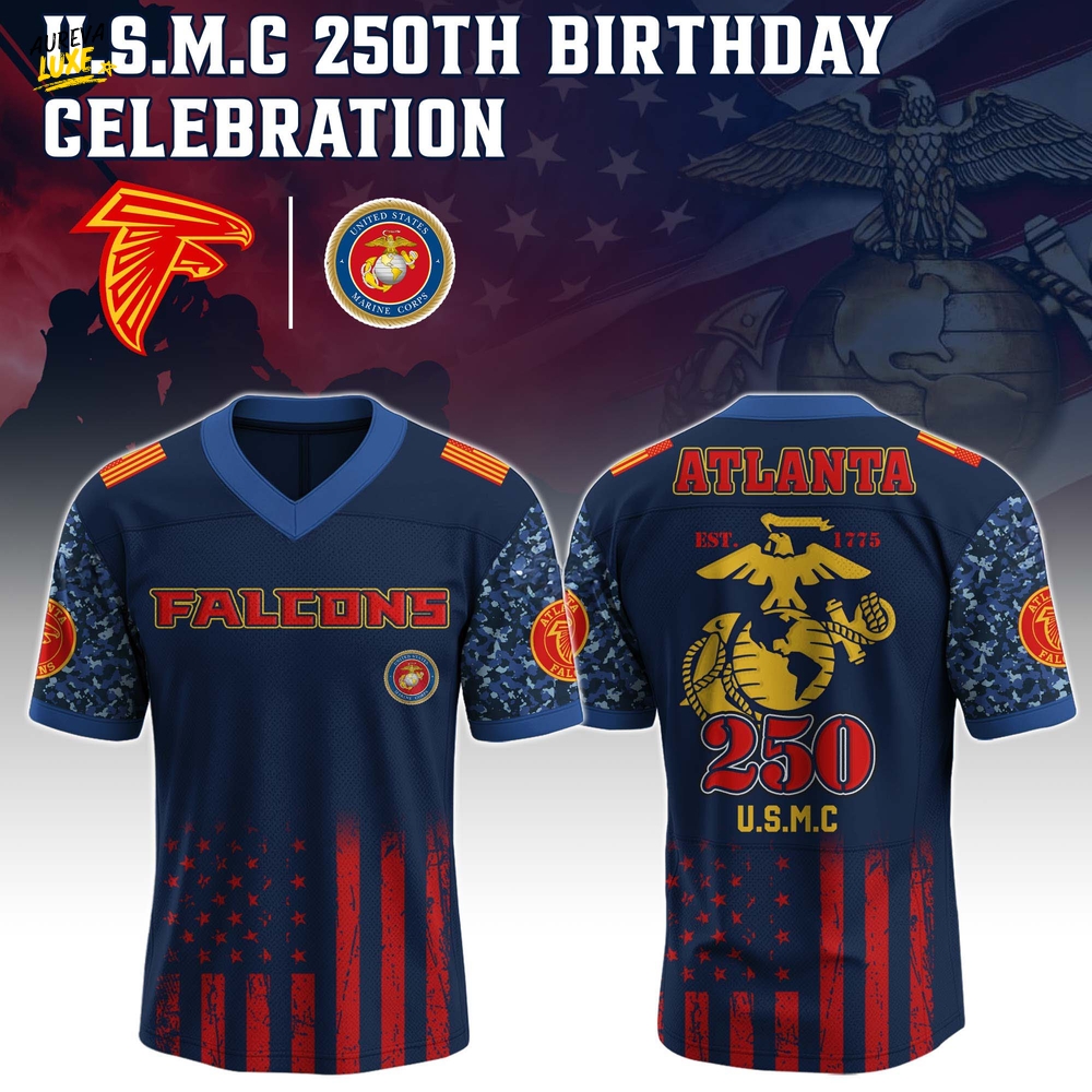 Atlanta Falcons x USMC 250th Birthday Edition-V-neck Short Sleeve Jersey Atlanta Falcons x USMC 250th Birthday Edition-V-neck Short Sleeve Jersey