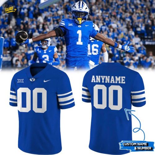 BYU Cougars Woodmark Royal Custom Football Jersey