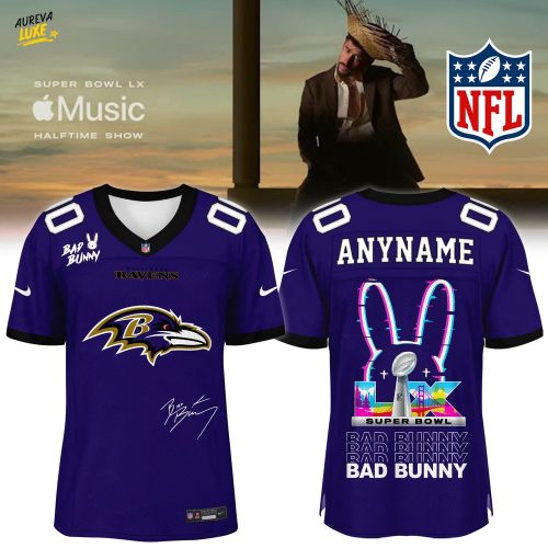 Baltimore Ravens x Bad Bunny Super Bowl Football Jersey Limited Edition