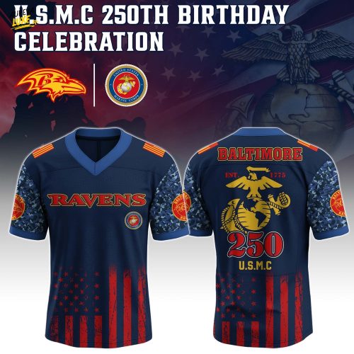 Baltimore Ravens x USMC 250th Birthday Edition-V-neck Short Sleeve Jersey