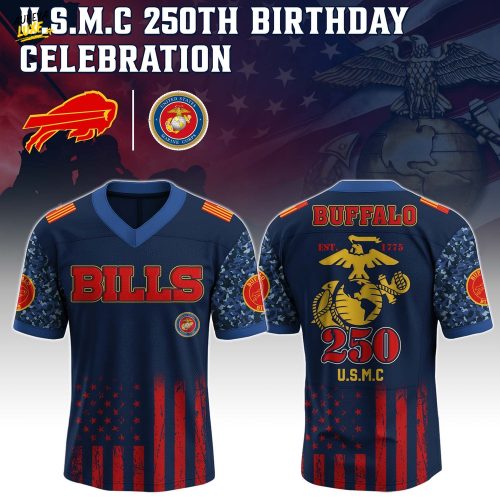 Buffalo Bills x USMC 250th Birthday Edition-V-neck Short Sleeve Jersey