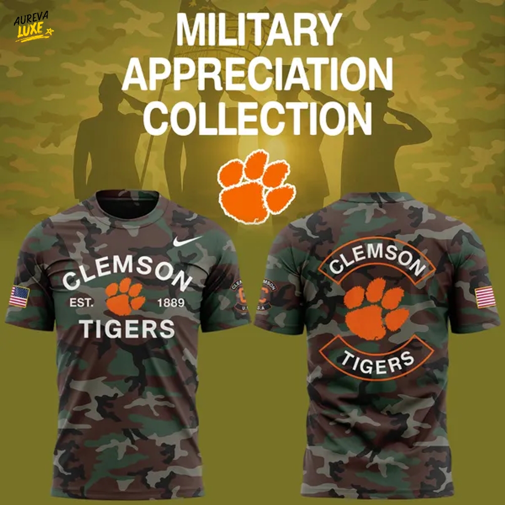 Clemson Tigers football 2025 Military Appreciation T-Shirt Clemson Tigers football 2025 Military Appreciation T-Shirt