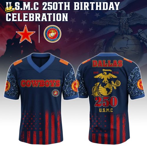 Dallas Cowboys x USMC 250th Birthday Edition-V-neck Short Sleeve Jersey