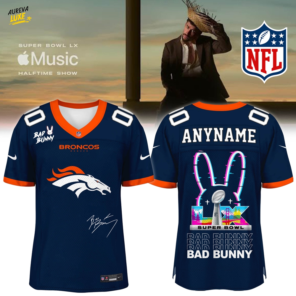Denver Broncos x Bad Bunny Super Bowl Football Jersey Limited Edition Denver Broncos x Bad Bunny Super Bowl Football Jersey Limited Edition