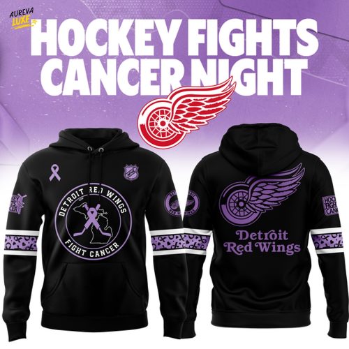 Detroit Red Wings 2025 NHL Hockey Fight Cancer Pullover Hoodie