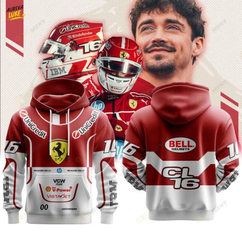 Ferrari Charles Leclerc Premium F1 Helmet Special Hoodie