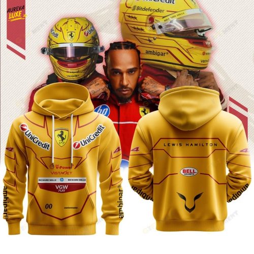 Ferrari Lewis Hamilton Premium F1 Helmet Special Hoodie