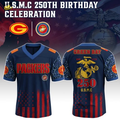 Green Bay Packers x USMC 250th Birthday Edition-V-neck Short Sleeve Jersey