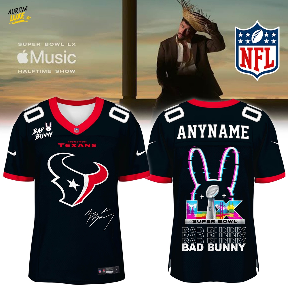 Houston Texans x Bad Bunny Super Bowl Football Jersey Limited Edition Houston Texans x Bad Bunny Super Bowl Football Jersey Limited Edition