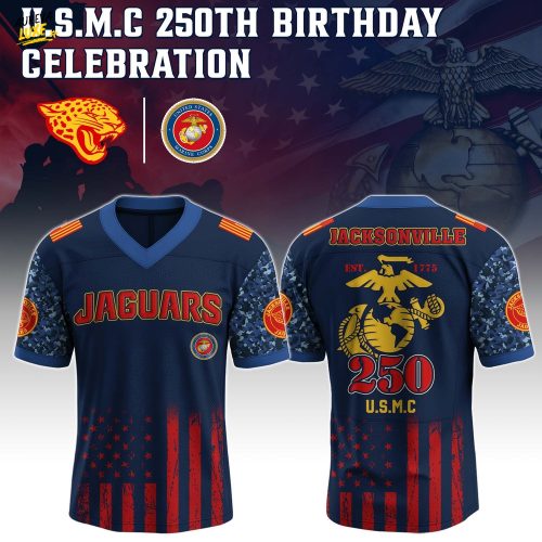 Jacksonville Jaguars x USMC 250th Birthday Edition-V-neck Short Sleeve Jersey