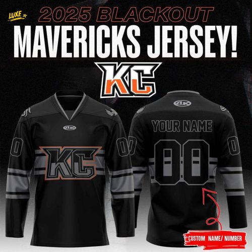 Kansas City Mavericks 2025-26 Blackout Custom Hockey Jersey