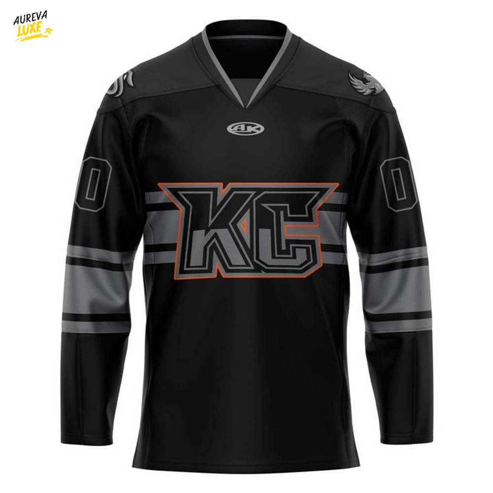 Kansas City Mavericks 2025-26 Blackout Custom Hockey Jersey Kansas City Mavericks 2025-26 Blackout Custom Hockey Jersey