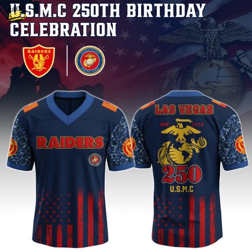 Las Vegas Raiders x USMC 250th Birthday Edition-V-neck Short Sleeve Jersey